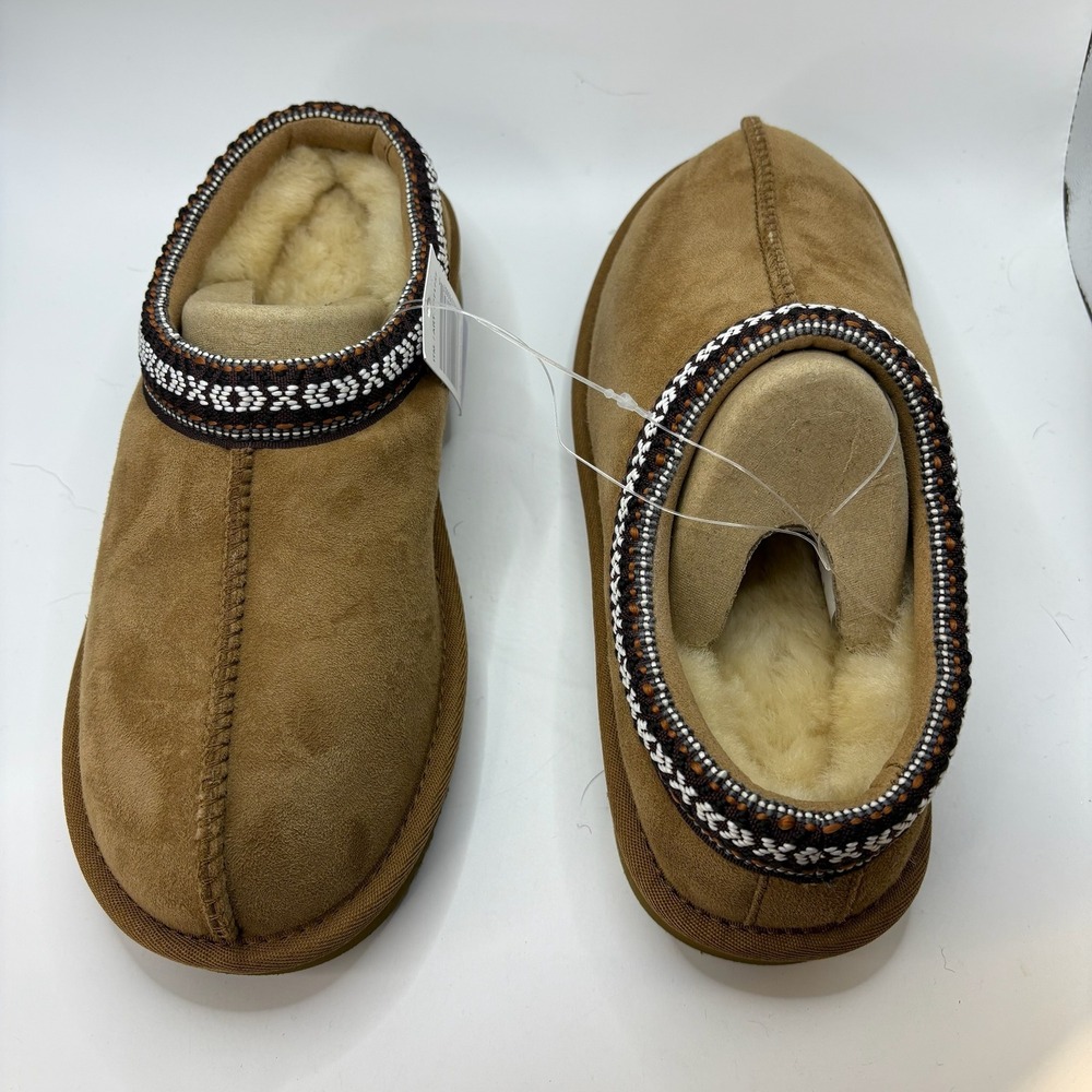 Kirkland Signature Unisex Shearling Slipper 6 Tan‎ M5/W6 New